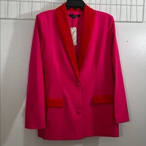 Strut and Bolt‎ Women S Suit Jacket Pink Red Blazer Office Business 1687